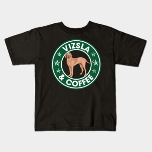 Vizsla And Coffee Kids T-Shirt